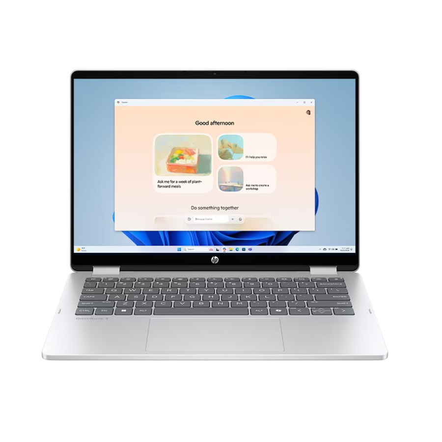 HP OmniBook 5 FLIP 14-fp0023dx, Intel Core 7-150U, 16GB DDR5, 512GB SSD,  TouchScreen, 14-Inch, Backlit Keyboard, WIN-11, Glacier Silver Laptop